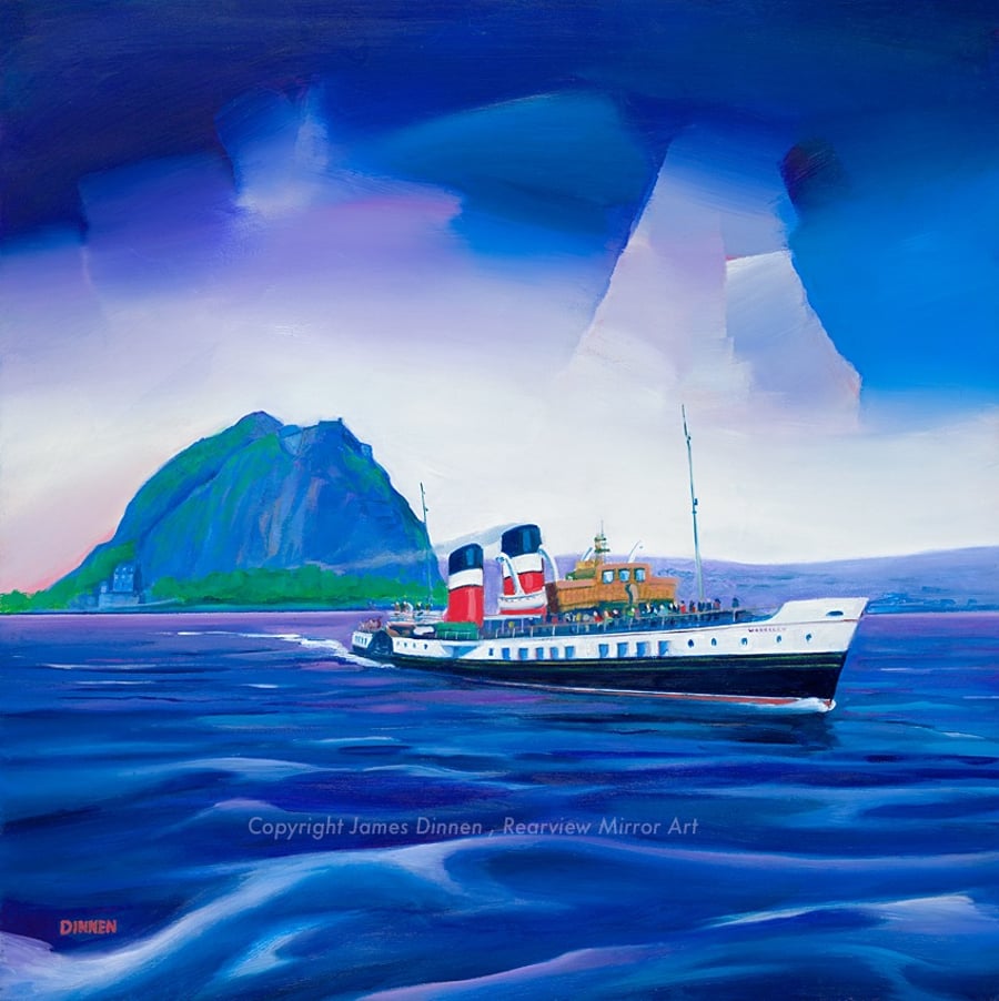 The Waverley near Dumbarton Rock Limited edition giclee print ( free postage) 