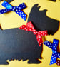 6 Scottie Dog or West highland White Die Cuts with or without Bows. card toppers