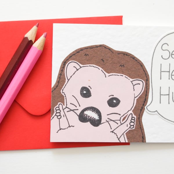 Sending Hedge Hugs Notecards, Pack Of Six Cute Hedgehogs Thinking Of You Cards