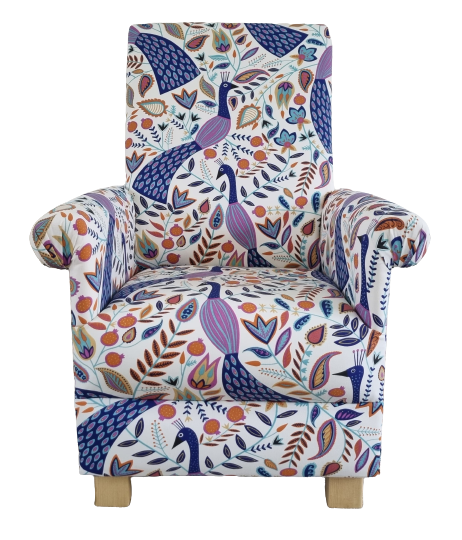 Peacocks Armchair Adult Chair Fryetts Amethyst Birds Floral Purple Statement 