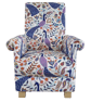 Peacocks Armchair Adult Chair Fryetts Amethyst Birds Floral Purple Statement  - Image 1