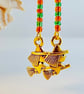 Halloween Witch Earrings Orange & Green Glass, Trick Or Treat, Halloween Costume - Image 2