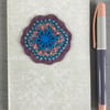 Hand Embroidered Flower Notebook with Pen 