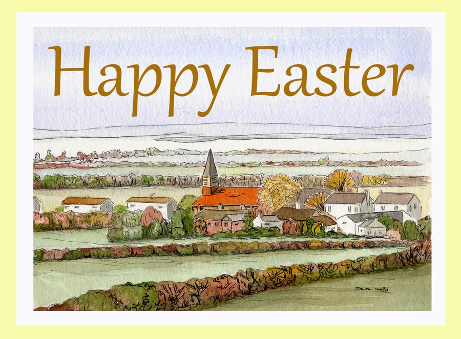Steeple, St Lawrence and All Saints Church Original Watercolour for Easter