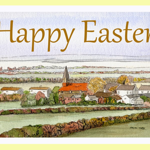 Steeple, St Lawrence and All Saints Church Original Watercolour for Easter