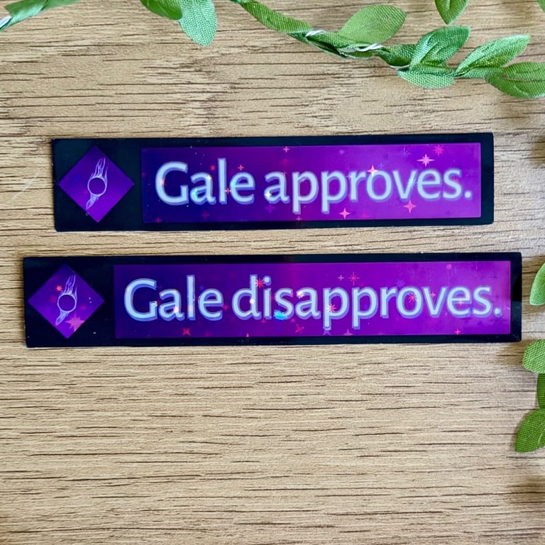 Gale Approves Disapproves Sticker Set - Holographic Vinyl RPG Decals