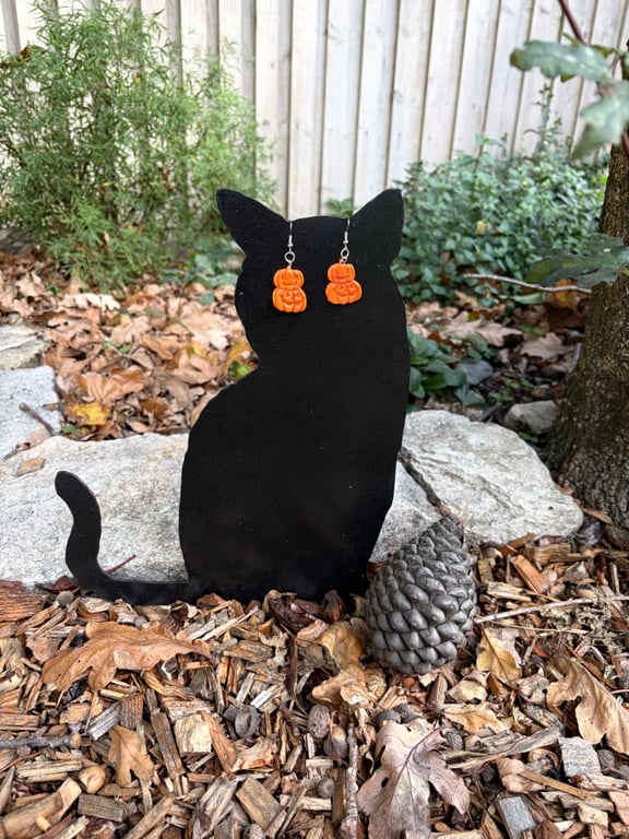 Rustic pumpkin earrings 