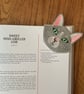 Cat face corner bookmark. Cute cat embroidered cat page keeper . - Image 5