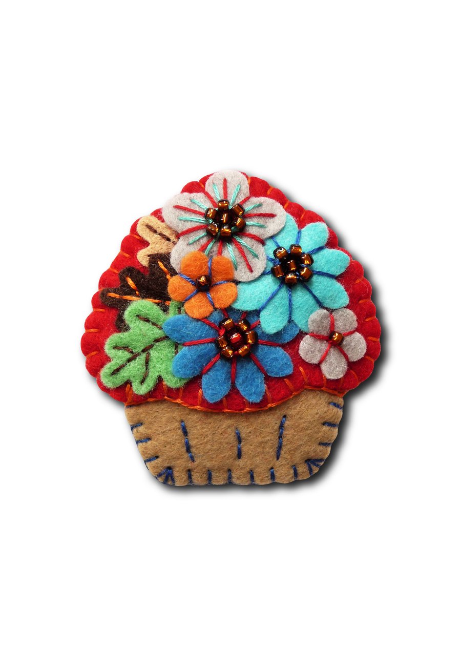  Time For Tea and Enjoy An Irresistible Mini Cupcake Brooch - Red
