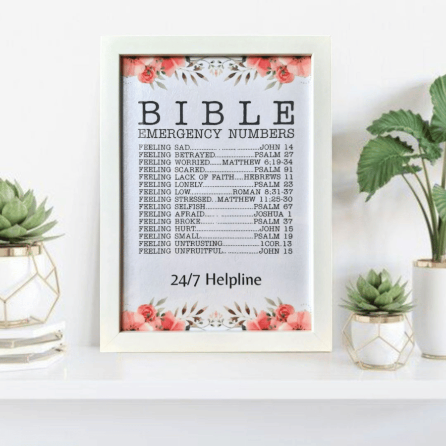 Bible Emergency Numbers Pink Floral 1