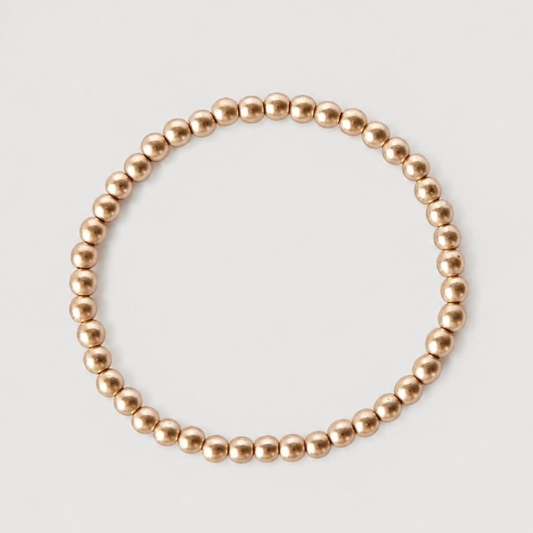 Matte Gold Hematite Stretch Bracelet - Minimalist Jewellery 