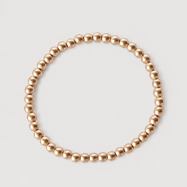 Matte Gold Hematite Stretch Bracelet - Minimalist Jewellery 