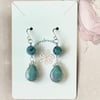 Sterling Silver & Frosted Agate Earrings