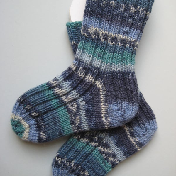 hand knit wool baby socks, 12-18 months CUSTOM ORDER