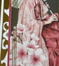 Beautiful Japanese lady decorative screen trifold greetings card - Image 10
