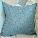 Tweed Scatter Cushion with Pad, Blue 46x46cm