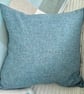 Tweed Scatter Cushion with Pad, Blue 46x46cm