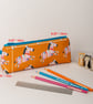 Zebra pencil case – handmade cotton zip pouch with padded lining and clip tag - Image 3