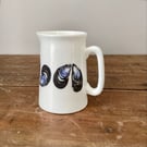 Mussel shell design jug - half pint, bone china, coastal home kitchenware