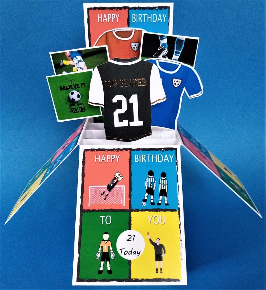 Men's 21st Birthday Card with Football