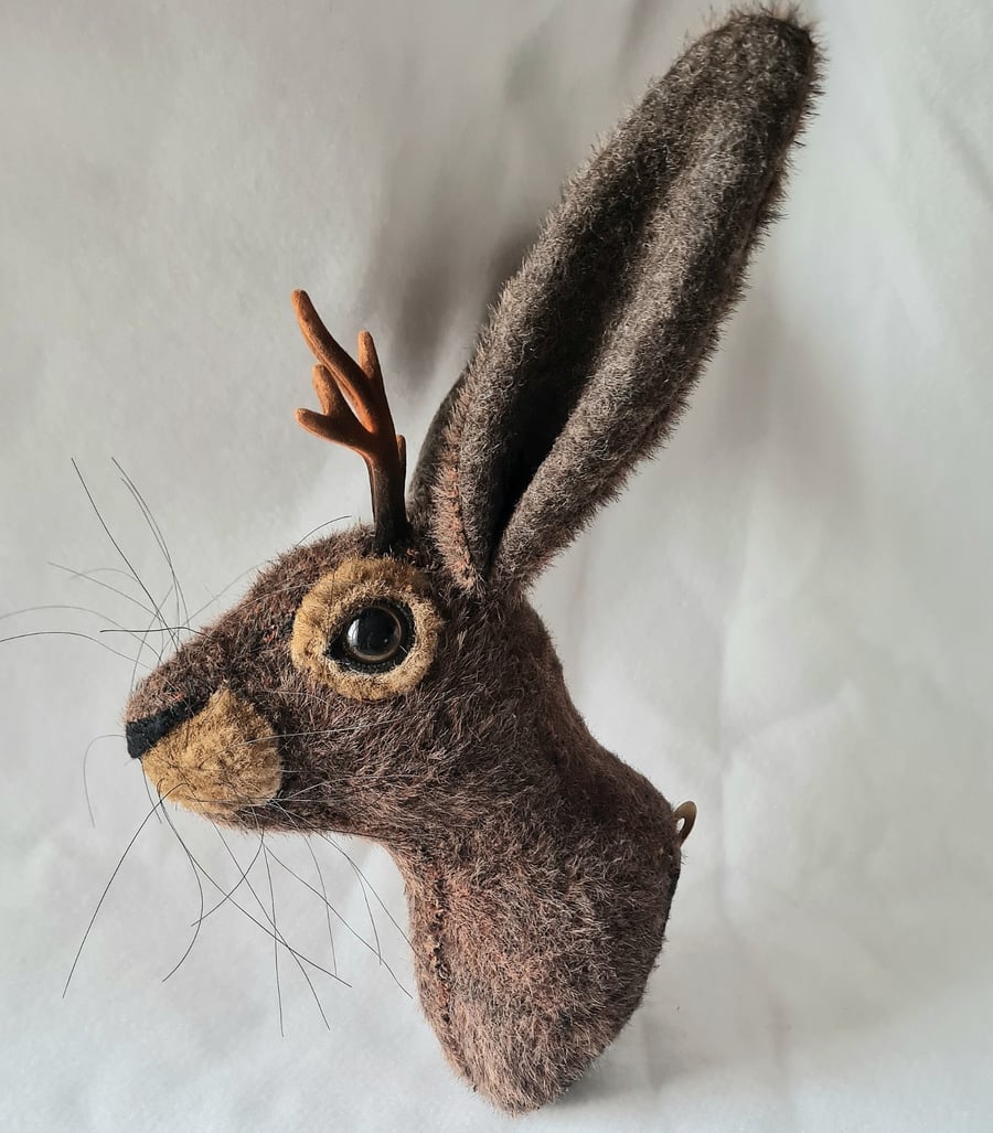 Faux jackalope head wall mount- Billy Bramble 