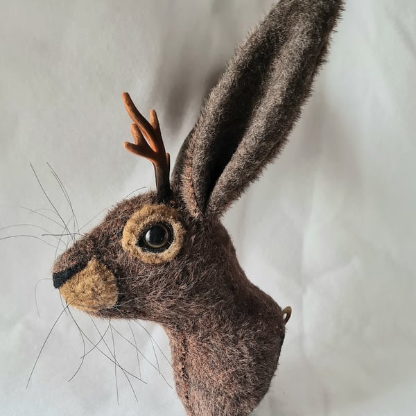 Faux jackalope head wall mount- Billy Bramble 