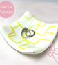 Patterned White and Yellow Glass Trinket Dish - Image 1