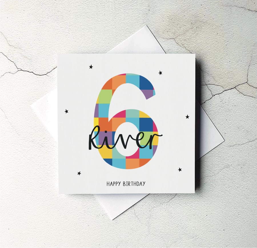 Personalised 6th Birthday Card, Birthday Cards for Kids