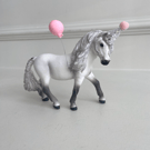 Custom Pony Cake Topper With Party Hat & Balloon