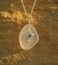 Beach glass pendant with sterling silver dolphin - Image 1