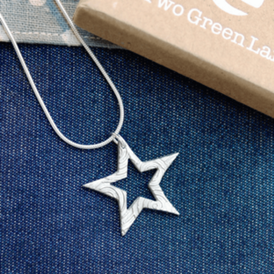Fine Silver Star Shaped Necklace