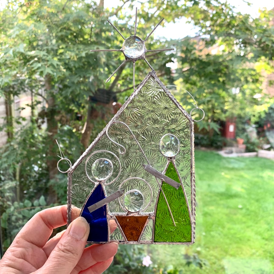Stained Glass Nativity Scene Suncatcher  - No.3