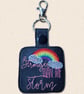 Stronger Than the Storm Keyring - Embroidered Positive Rainbow Bag Charm - Image 5