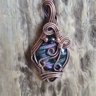 Natural Purple Labradorite & Copper Pendant Necklace Gift Crystal Jewellery 