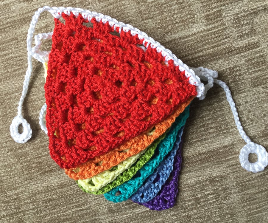 Crochet Rainbow Bunting