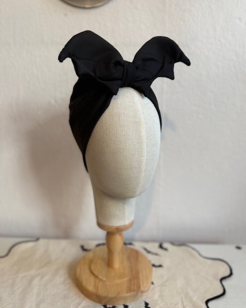 Bat Turban in Black Jersey 