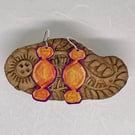 Toffee Penny, Recycled Quality Street Tin Earrings with Silver