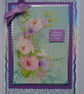 3D Luxury Handmade Card Happy Mother's Day Pretty Spring Pink and Lilac Flowers - Image 1