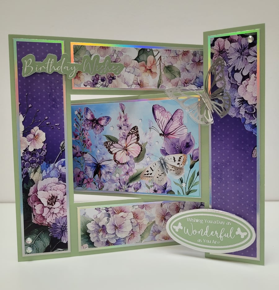 Birthday Wishes Handmade Luxury Keepsake Birthday Card for Her