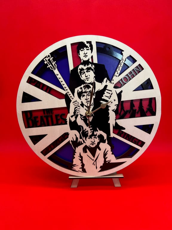 Stunning Beatles Laser Cut Clock.