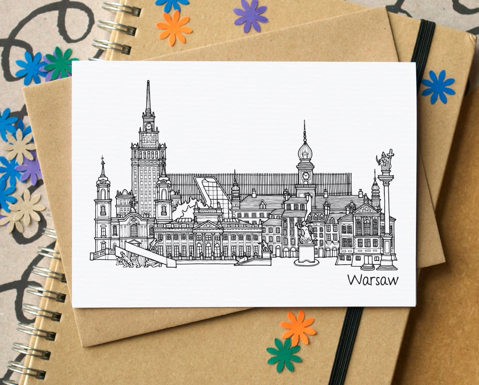 Warsaw Skyline Greetings Card