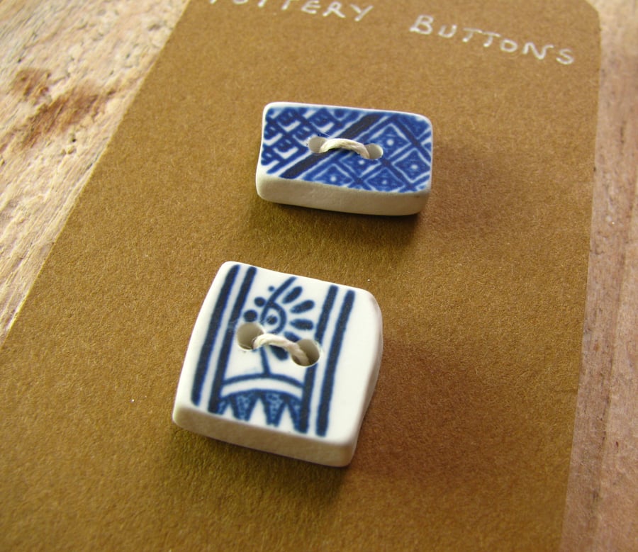 Home tumbled pottery buttons 