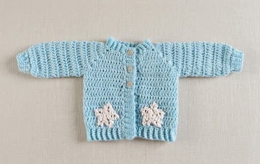 Newborn baby cardigan with snowflakes, baby gift