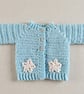 Newborn baby cardigan with snowflakes, baby gift