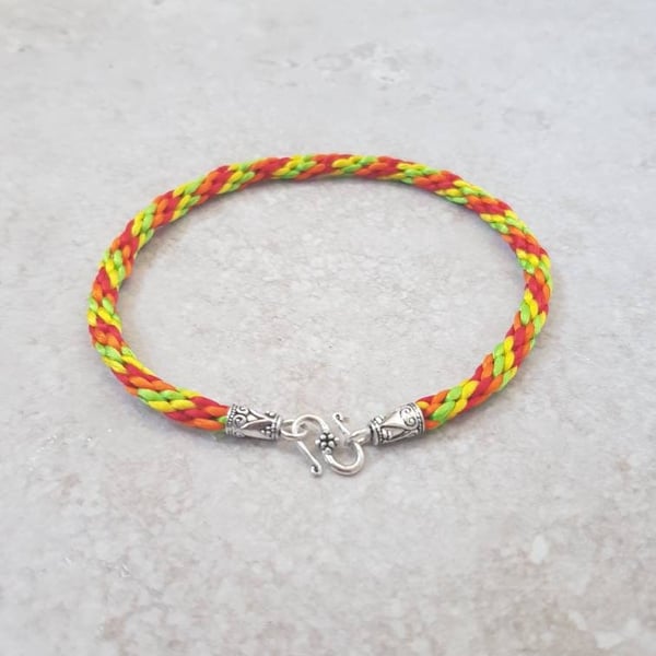 Colourful Braided Ankle bracelets, Beach Jewellery, Multicoloured fabric Anklet,