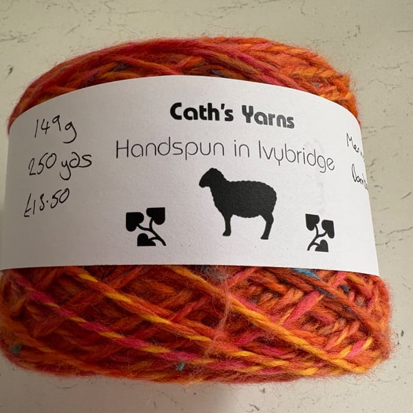 Hand Carded & Hand Spun Yarn