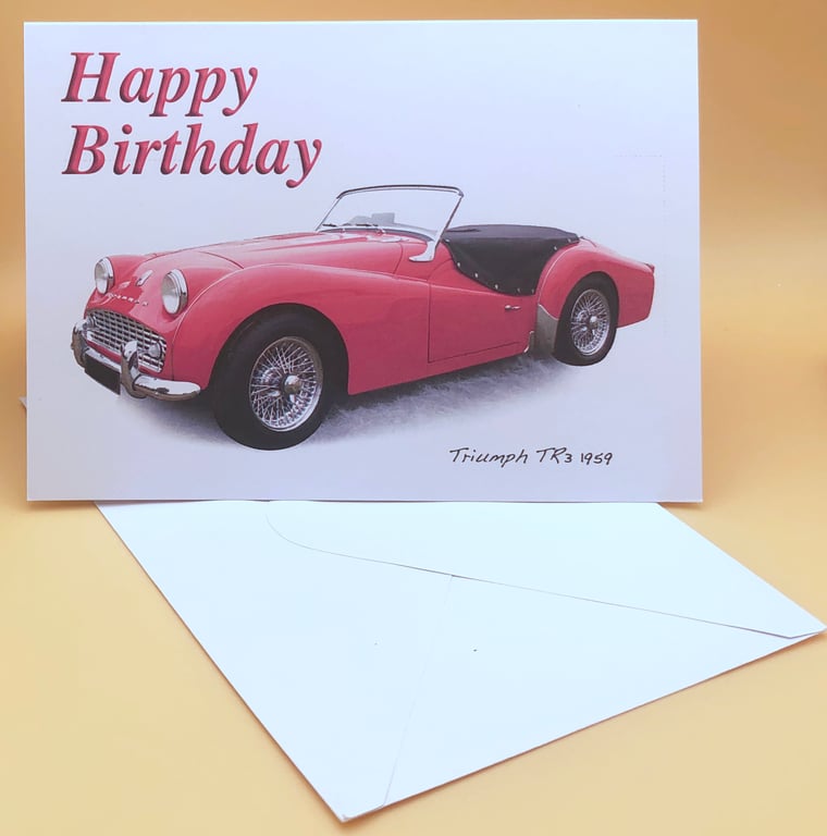Triumph TR3 1959 - Birthday, Anniversary, Retirement or Plain Card
