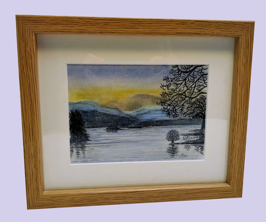Cool and Calm, Loch Ken. Framed original painting