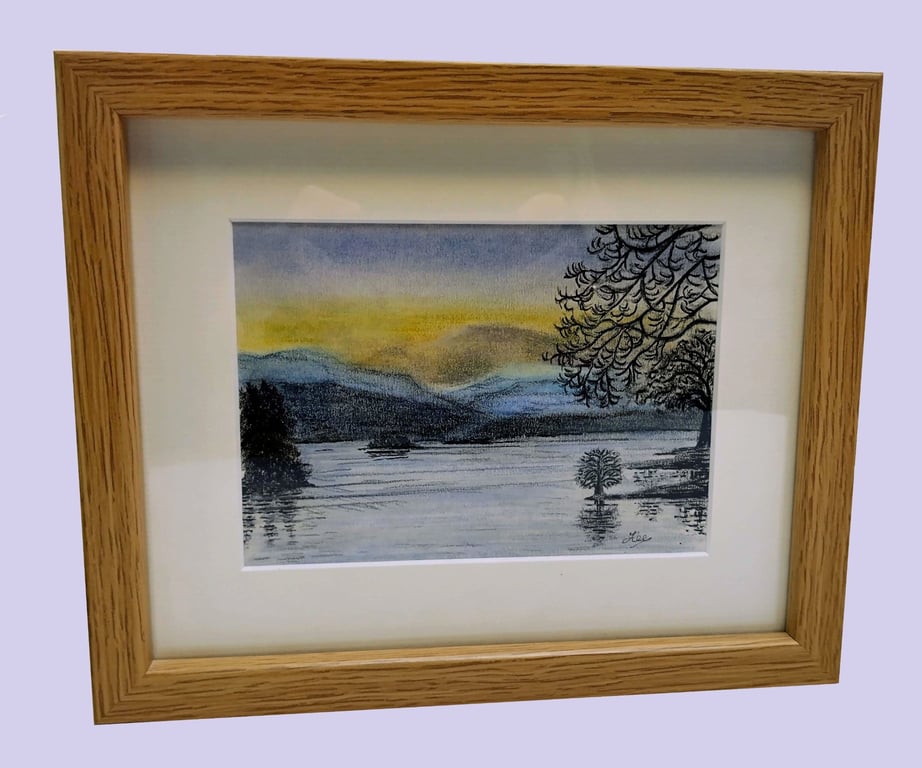 Cool and Calm, Loch Ken. Framed original painting