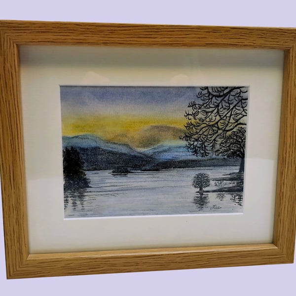 Cool and Calm, Loch Ken. Framed original painting